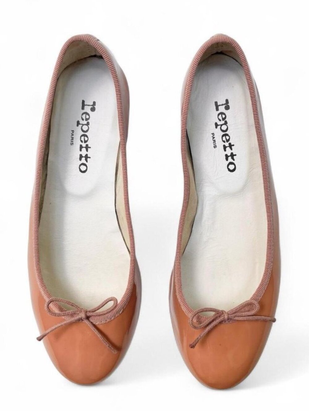 Repetto Cendrillon Patent Leather Ballet Flats in Peach - Size 38 EU/7 US